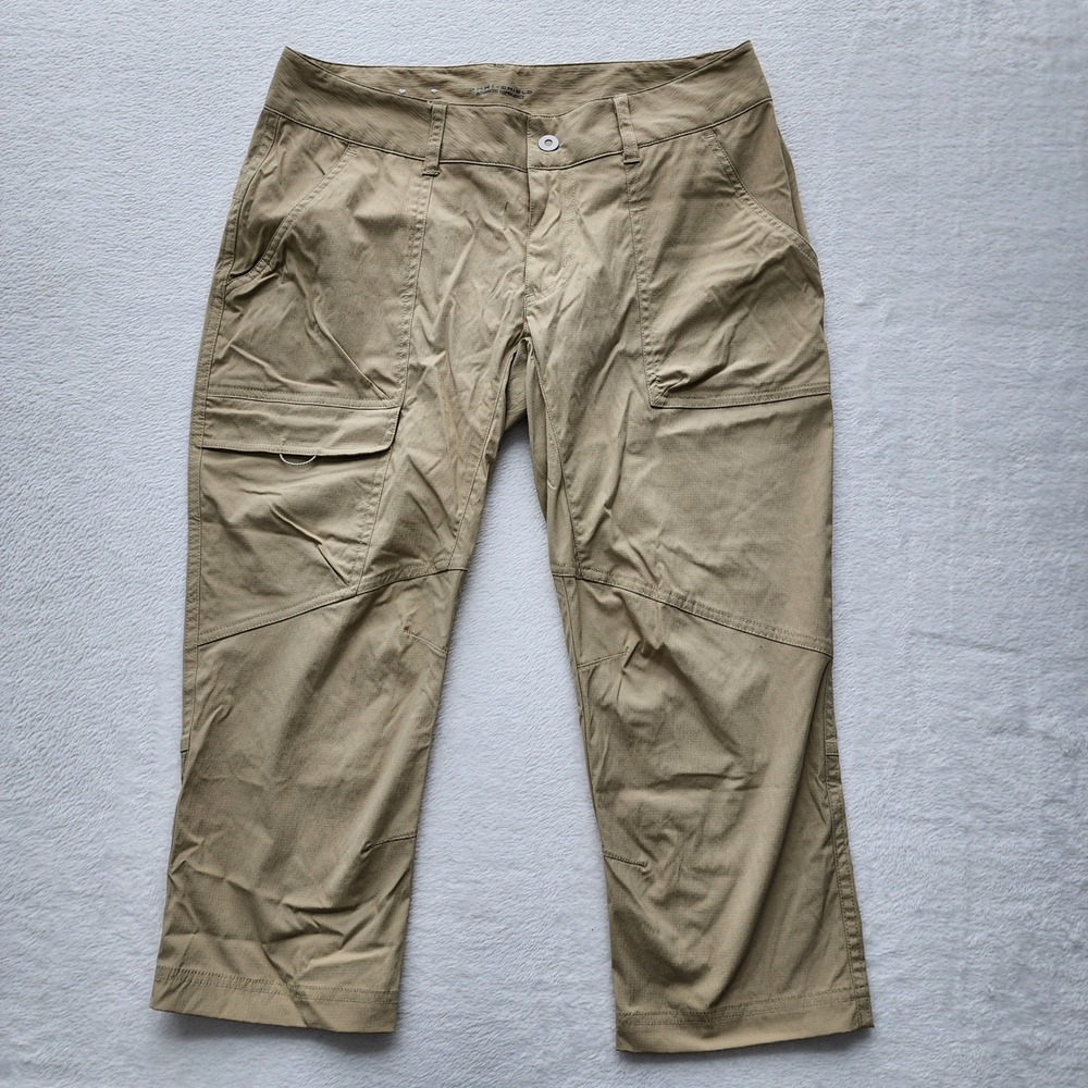 Columbia Capri Pants Womens 8 Tan Omni-Shield Nylon Cargo Hiking Outdoor Camping
